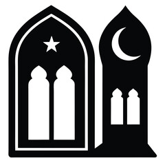 islamic window vector illustration