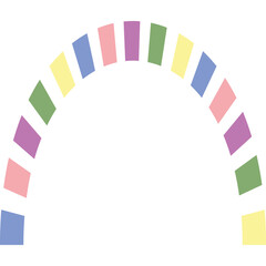 modern blue, pink, purple, yellow colour strep arc pattern designe.