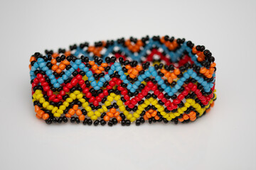 Maramures necklace, colorful hand bracelet, Handmade Woven Bracelet made of glass beads, Maramures, Romania