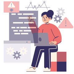 Web Developer Character Illustration