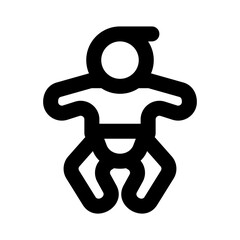 baby outline black icon style