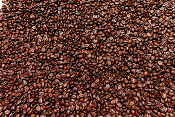 roasted coffee beans background, brown coffee beans.