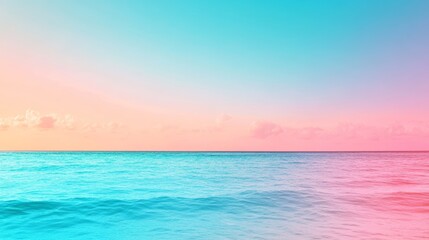 Fototapeta premium Pastel Pink and Blue Ocean Sunset Seascape