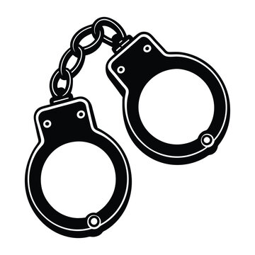 black handcuffs isolated on white clip art preview