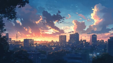 夕暮れの街