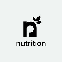 Symbol of Healthy lifestyle for Fitness. initial NP or PN logo nutrition with human figure health design vector template © koji antero