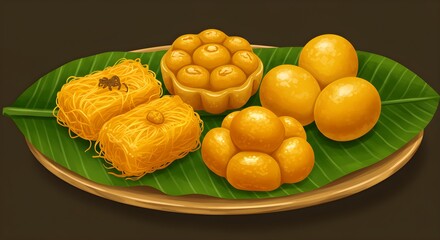 Assorted Indian Sweets Illustration