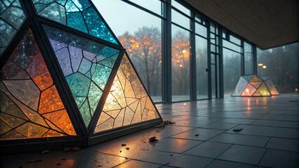 AI-Driven Charts in Minimalist Glass Fragments