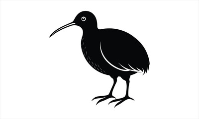 Fototapeta premium Kiwi Bird Simple Silhouette Design