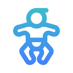 baby outline gradient icon style
