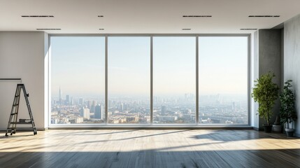 empty modern office space with city view