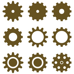 9種の茶色の歯車