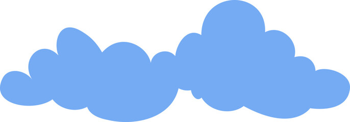 simple cartoon blue cloud vector