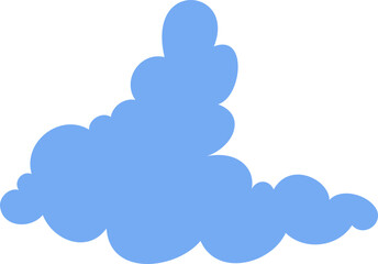 simple cartoon blue cloud vector