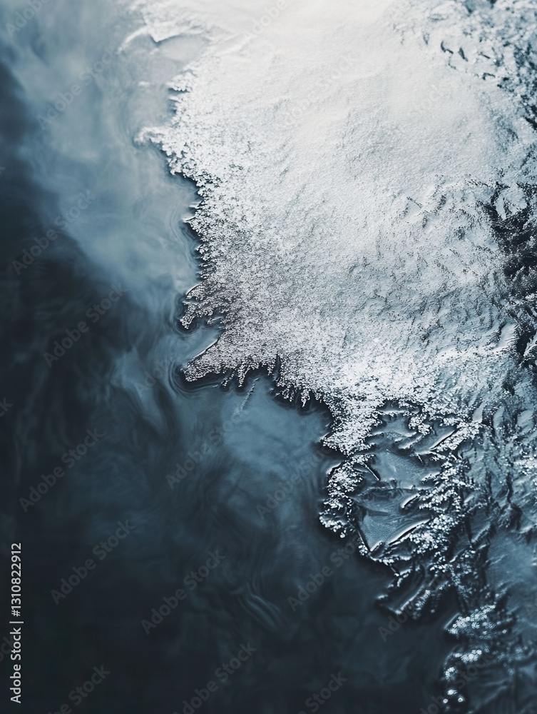 Leinwandbilder intricate frozen ice crystals create subtle reflections and an abstract frost effect in a winter set