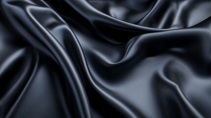 Fototapeta premium Elegant Draped Dark Grey Silk Fabric Texture