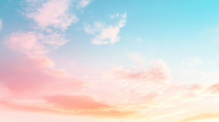 Fototapeta premium Pastel Sky Dreamy Pink and Blue Cloudscape