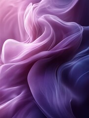 Obraz premium Close-up Abstract Flowing Purple Fabric, dreamy texture, soft textile, design element, wavy pattern, feminine, smooth, elegant.