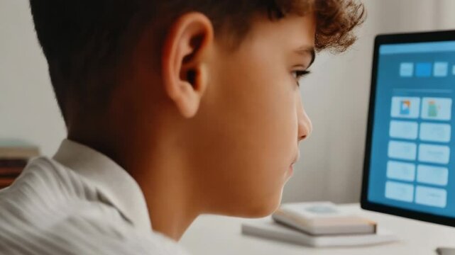 A student learning through an AI-powered virtual tutr.