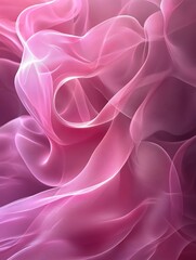 Obraz premium Close-up Shot of Abstract Pink Fabric Waves, Flowing Texture, Elegant Design, Delicate Pattern, Textile Art, Soft Background