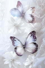 Butterflies dance in the air