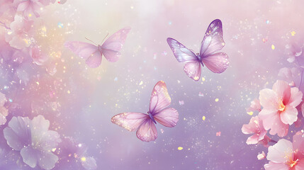 Butterflies dance in the air