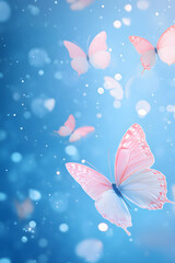 Butterflies dance in the air