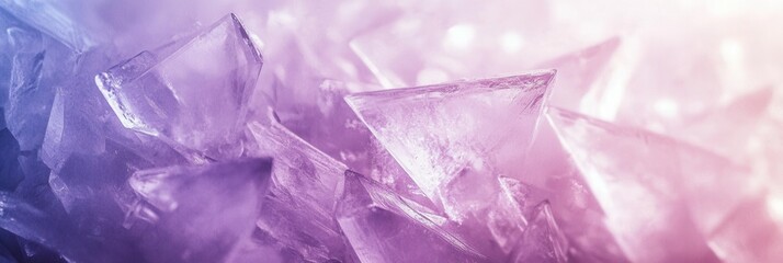 Obraz premium Delicate frozen ice crystals reflecting soft winter hues in an abstract frost aesthetic