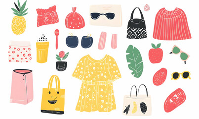 Colorful Summer Essentials and Accessories for Fun Outdoor Days