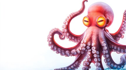 Obraz premium Giant Octopus 3D Render, Underwater - Surrealism