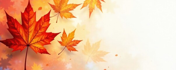 Obraz premium Swirling orange watercolor, impressionistic maple leaf forms , maple, watercolor