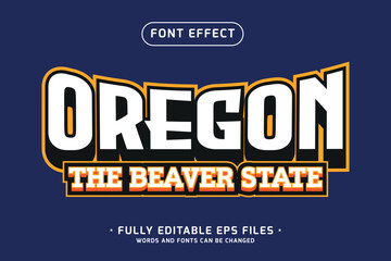 Bold Oregon Varsity Text Effect with Retro Sports Typography