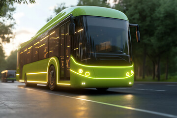 Fototapeta premium green technology in public transportation discover the use of green techn