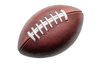 Realistic American football ball on white and transparent background. AI Generative. PNG