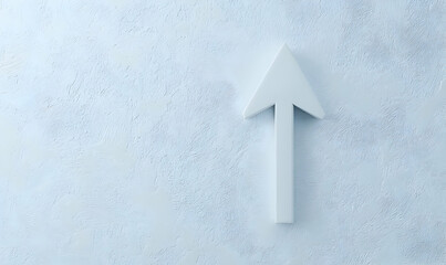 Simple White Arrow Icon on Soft Textured Blue Background