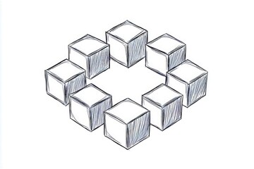3d cubes on white background