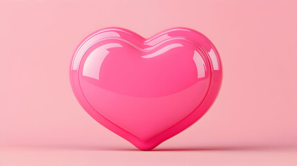 Bright Pink Heart Shaped Object on Soft Pink Background for Love Themes