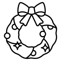 Wreath Outline Icon