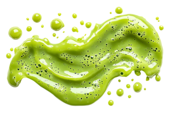Green Slime Splats Splashes Generative AI. PNG