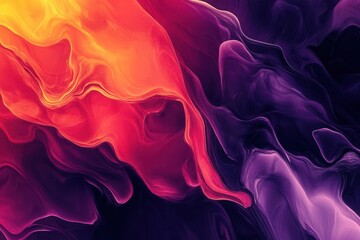 Obraz premium dynamic abstract background featuring fluid gradients of vibrant red, deep purple, yellow and black with vapor-like textures creating a modern vaporwave aesthetic
