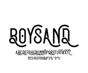 Boysand font for logo and headline. Isolated Vector typeset
