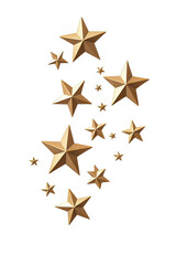 Fototapeta premium A collection of sparkling golden stars for creative designs.