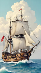 pirate ship in the sea