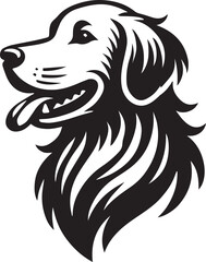 black vector illustration of a dog head vector, dog head silhouette vector, dog head vector icon, dog head silhouette vector black and white