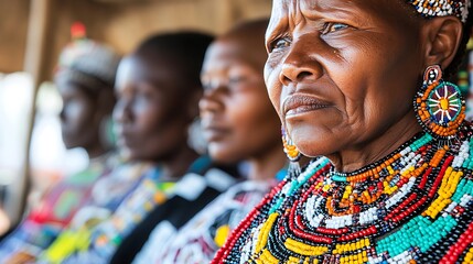 African Maasai Women in Traditional Attire