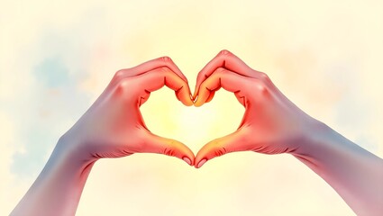 Obraz premium Hands of Love: A Watercolor Symbol of Unity