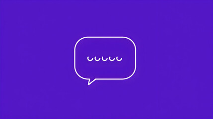 Colorful Speech Bubble Icon with Minimalistic Design on Purple Background
