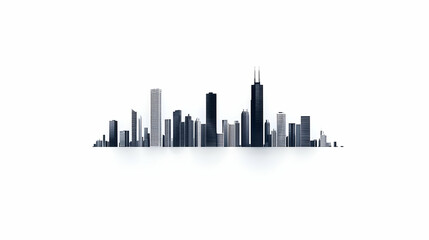 Fototapeta premium Minimalist Skyline Illustration of a Modern Urban City