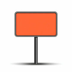 Blank Orange Sign on a Black Pole Ready for Custom Text Message