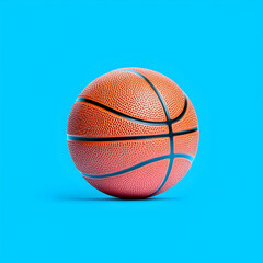 Fototapeta premium Realistic Basketball on Bright Blue Background for Sports Themes